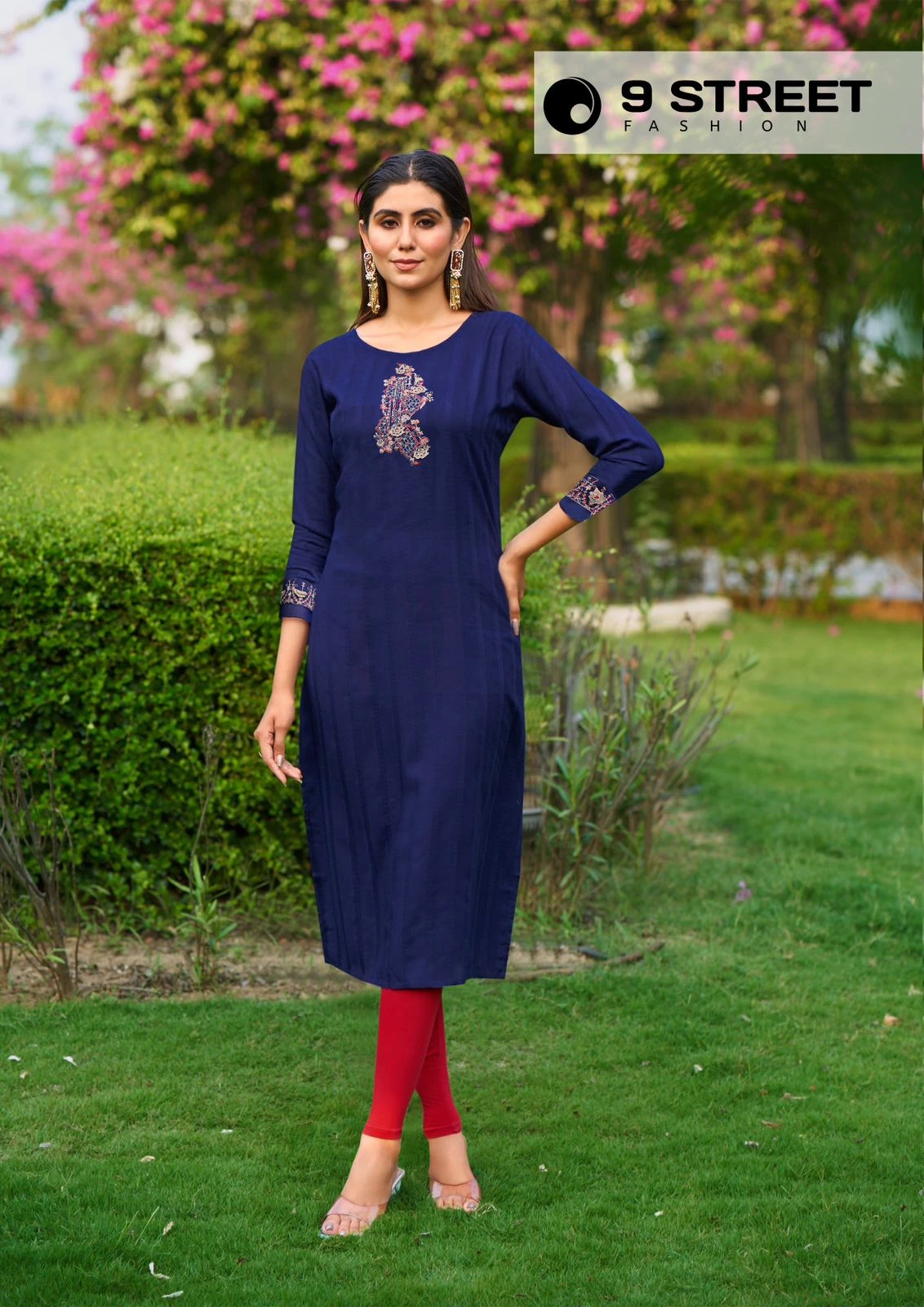 9Street Fashion Aaradhya Rayon Weaving Wholesale Kurtis Catalog — Wholesale Kurtis, MPA wholesale from Surat - Gallery Image 2